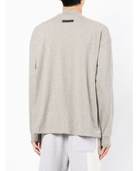 graues bedrucktes Langarmshirt von FEAR OF GOD ESSENTIALS