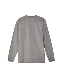 graues bedrucktes Langarmshirt von Comme des Garcons Homme