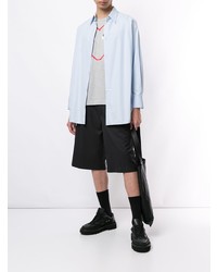 graues bedrucktes Langarmshirt von Comme Des Garcons Play