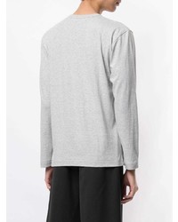 graues bedrucktes Langarmshirt von Comme Des Garcons Play