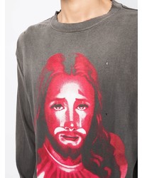 graues bedrucktes Langarmshirt von SAINT MXXXXXX