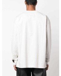 graues bedrucktes Langarmshirt von Raf Simons