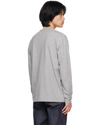 graues bedrucktes Langarmshirt von MAISON KITSUNÉ