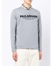 graues bedrucktes Langarmshirt von Paul & Shark