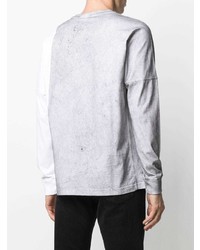 graues bedrucktes Langarmshirt von Stone Island