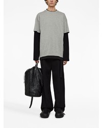 graues bedrucktes Langarmshirt von Jil Sander