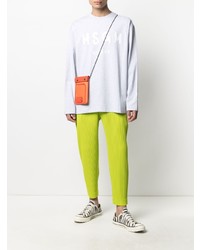 graues bedrucktes Langarmshirt von MSGM