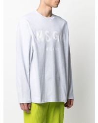 graues bedrucktes Langarmshirt von MSGM