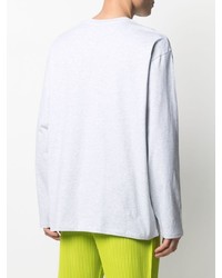 graues bedrucktes Langarmshirt von MSGM