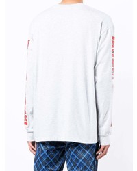 graues bedrucktes Langarmshirt von MSGM