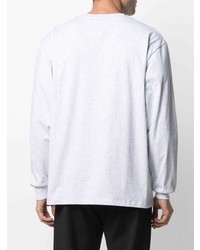 graues bedrucktes Langarmshirt von MSGM