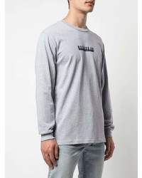 graues bedrucktes Langarmshirt von Supreme