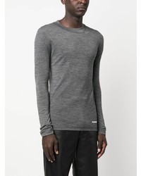 graues bedrucktes Langarmshirt von Jil Sander