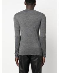 graues bedrucktes Langarmshirt von Jil Sander