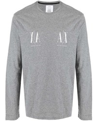 graues bedrucktes Langarmshirt von Armani Exchange