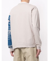 graues bedrucktes Langarmshirt von Stone Island