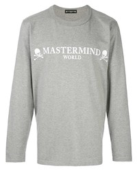 graues bedrucktes Langarmshirt von Mastermind World