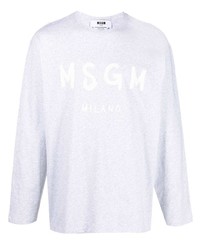 graues bedrucktes Langarmshirt von MSGM