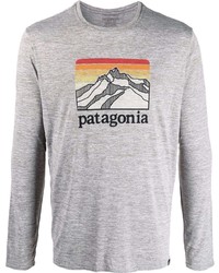 graues bedrucktes Langarmshirt von Patagonia