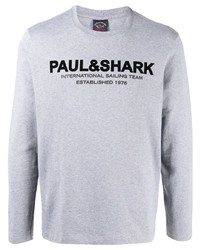 graues bedrucktes Langarmshirt von Paul & Shark