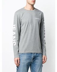 graues bedrucktes Langarmshirt von Calvin Klein Jeans