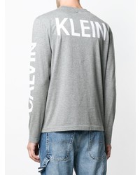 graues bedrucktes Langarmshirt von Calvin Klein Jeans