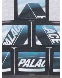 graues bedrucktes Langarmshirt von Palace