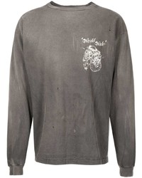 graues bedrucktes Langarmshirt von SAINT MXXXXXX