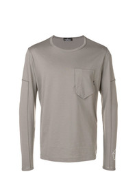 graues bedrucktes Langarmshirt von Stone Island Shadow Project