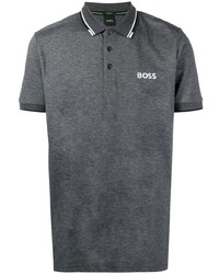 graues bedrucktes Polohemd von BOSS