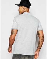 graues bedrucktes Polohemd von Asos