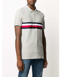 graues bedrucktes Polohemd von Tommy Hilfiger