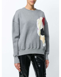 graues bedrucktes Sweatshirt von Alexander McQueen
