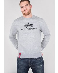 graues bedrucktes Sweatshirt von Alpha Industries