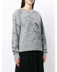 graues bedrucktes Sweatshirt von Burberry