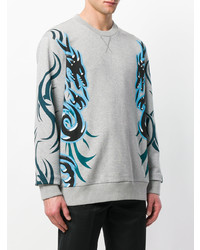 graues bedrucktes Sweatshirt von Lanvin