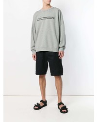 graues bedrucktes Sweatshirt von White Mountaineering