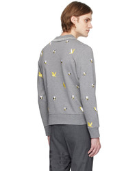 graues bedrucktes Sweatshirt von Thom Browne