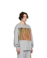 graues bedrucktes Sweatshirt von Dries Van Noten