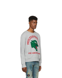 graues bedrucktes Sweatshirt von Gucci