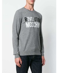 graues bedrucktes Sweatshirt von Love Moschino