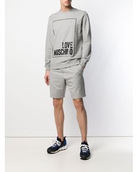 graues bedrucktes Sweatshirt von Love Moschino