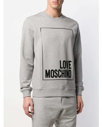 graues bedrucktes Sweatshirt von Love Moschino