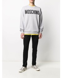 graues bedrucktes Sweatshirt von Moschino