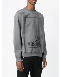 graues bedrucktes Sweatshirt von Love Moschino