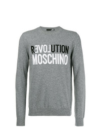 graues bedrucktes Sweatshirt von Love Moschino