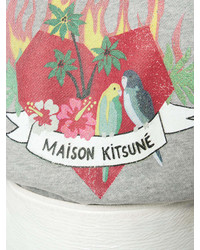 graues bedrucktes Sweatshirt von MAISON KITSUNE