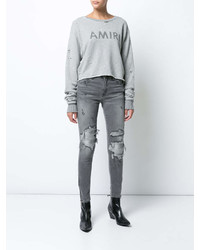 graues bedrucktes Sweatshirt von Amiri