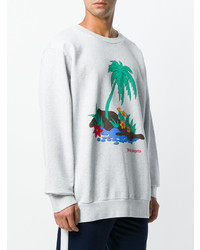 graues bedrucktes Sweatshirt von Palm Angels