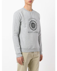 graues bedrucktes Sweatshirt von Saint Laurent
